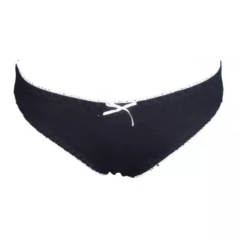 Slip noir femme 100% coton bio taille basse Peau Éthique