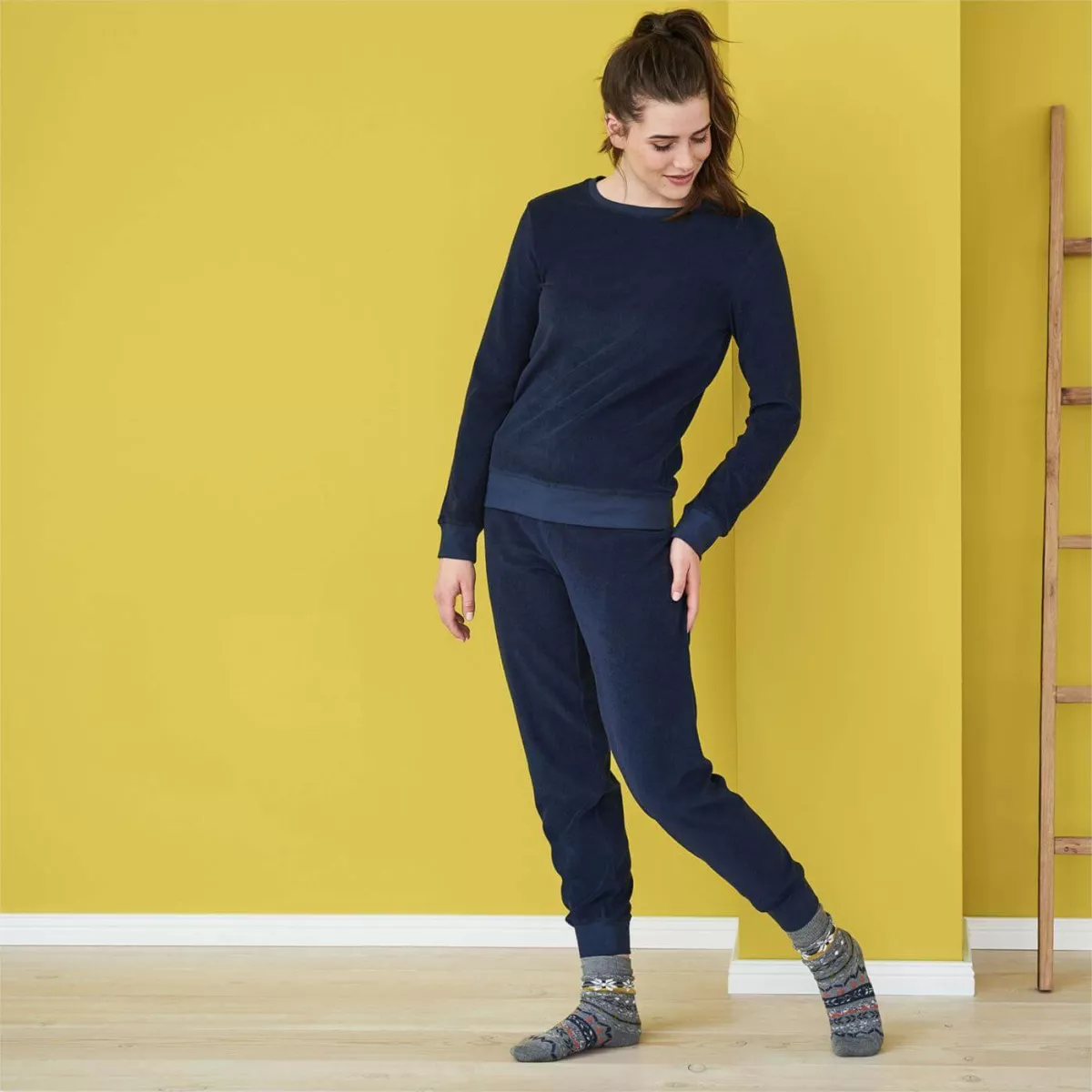 Pyjama femme coton bio en éponge