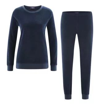 Pyjama bleu marine coton bio en éponge