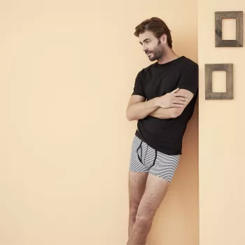 Boxer homme imprimé rayures noir