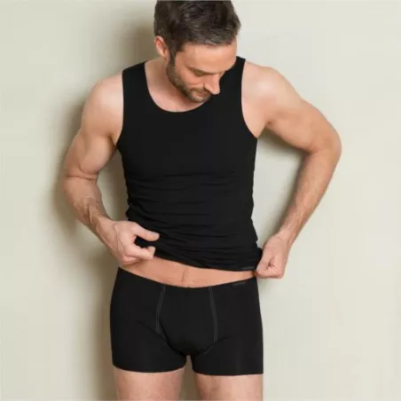 Shorty noir homme coton biologique