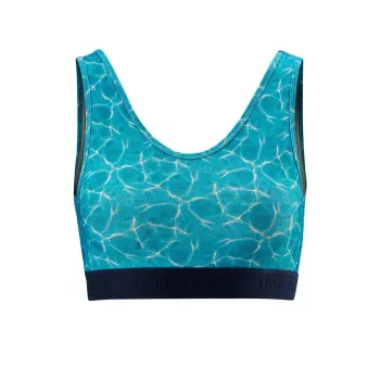 Brassière sport bleu water en coton biologique