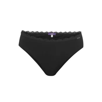 Slip noir coton bio avec dentelles 