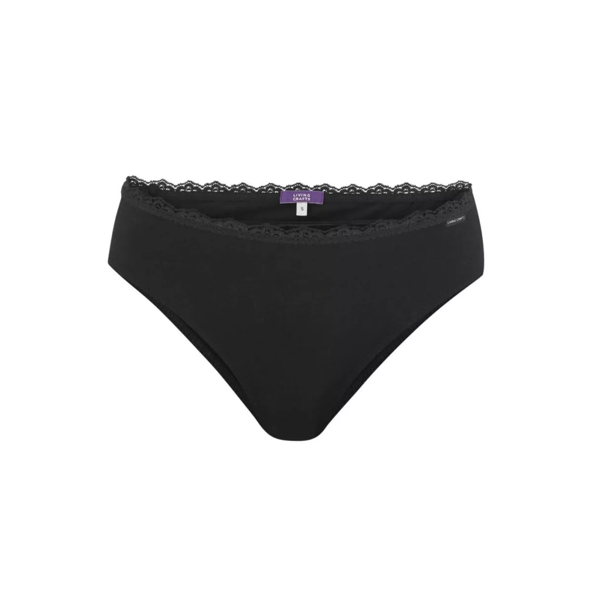 Slip noir coton bio avec dentelles 