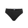 Slip noir coton bio avec dentelles 