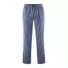 Pantalon de pyjama rayures bleues et blanches en coton biologique