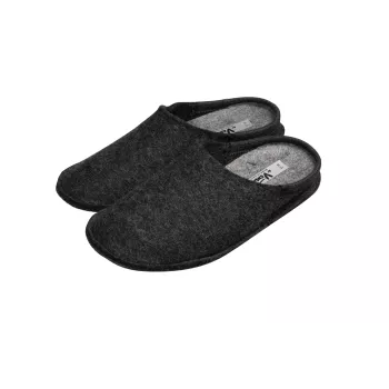 Chaussons en feutre 100% laine noir chiné