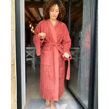 Peignoir de bain modèle Kimono Abysse en coton biologique