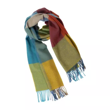 Écharpe en coton bio à carreaux coloré 