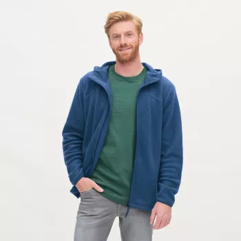 Veste polaire bleue 100% coton bio Living Crafts