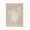 Torchon de cuisine en coton - motif tortue - crèm