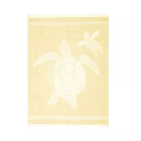 Torchon de cuisine en coton - motif tortue - jaune