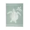 Torchon de cuisine en coton - motif tortue - vert