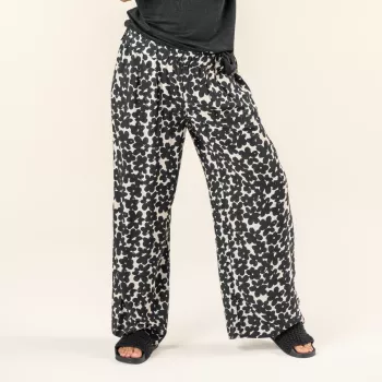 Pantalon fluide noir et blanc