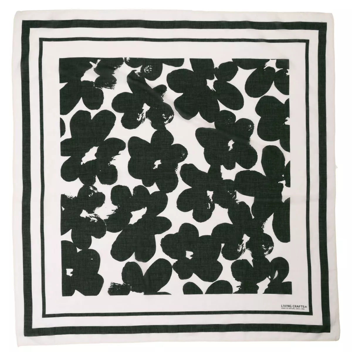 Foulard / Écharpe Uni 100% Coton Noir - Environ 100x100 Cm - Fait Main En Inde - Marque HATHI - Neuf