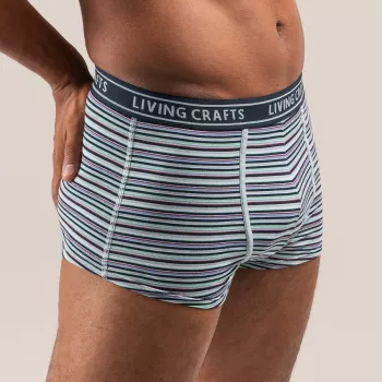 Pack de deux boxers, multicolores et bleu marine en coton bio