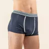 Boxers en coton bio, duo de bleu marine et design coloré