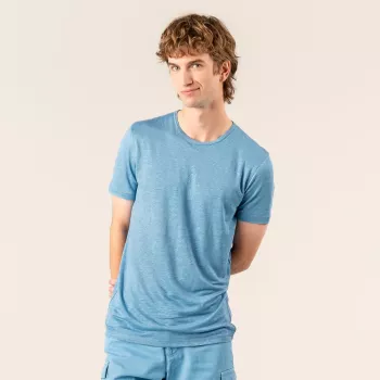 Tee-shirt en lin bio bleu clair