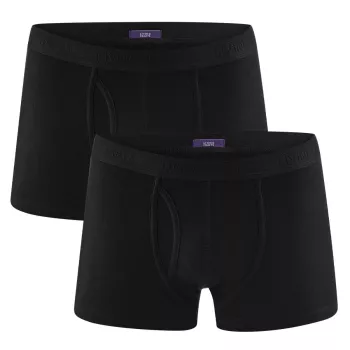 Lot de 2 Boxers en coton bio, noir