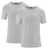 Lot de 2 t-shirts en coton bio, gris, FABIAN