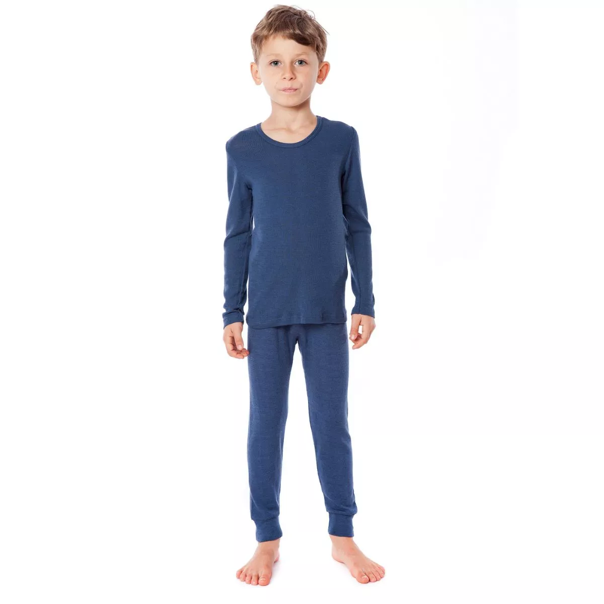 T-shirt manches longues en coton bio, bleu