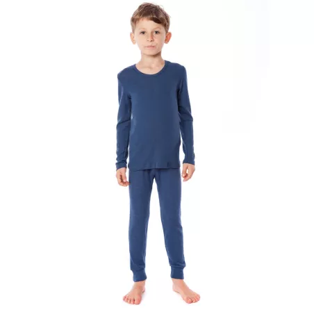 T-shirt manches longues en coton bio, bleu