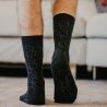 Chaussettes grises avec imprimé losanges coton bio
