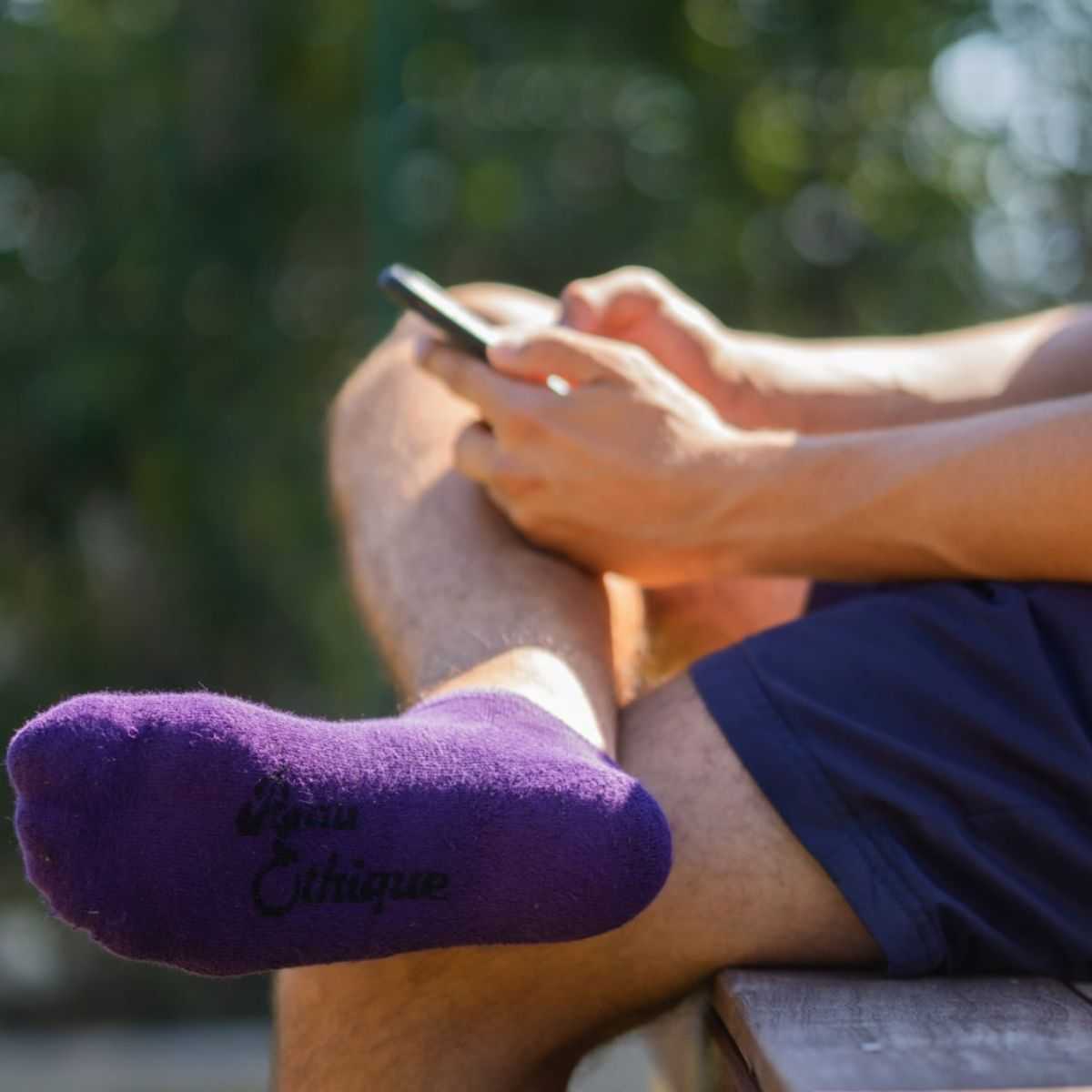 Socquettes violettes coton bio 