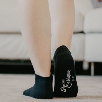 Socquettes noires coton bio 