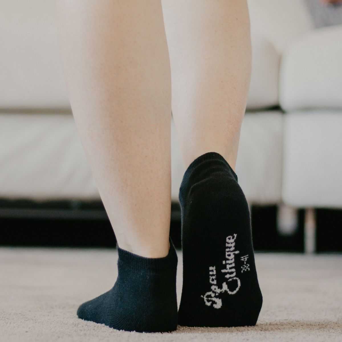 Socquettes noires coton bio 