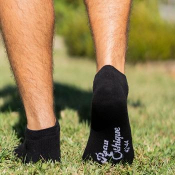 Socquettes noires coton bio 