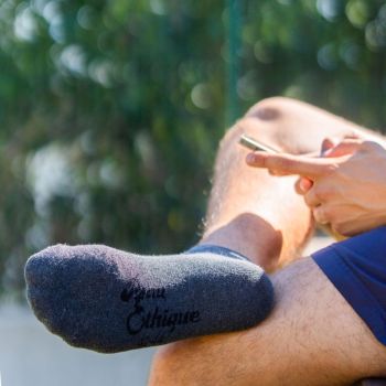 Socquettes gris chiné coton bio 