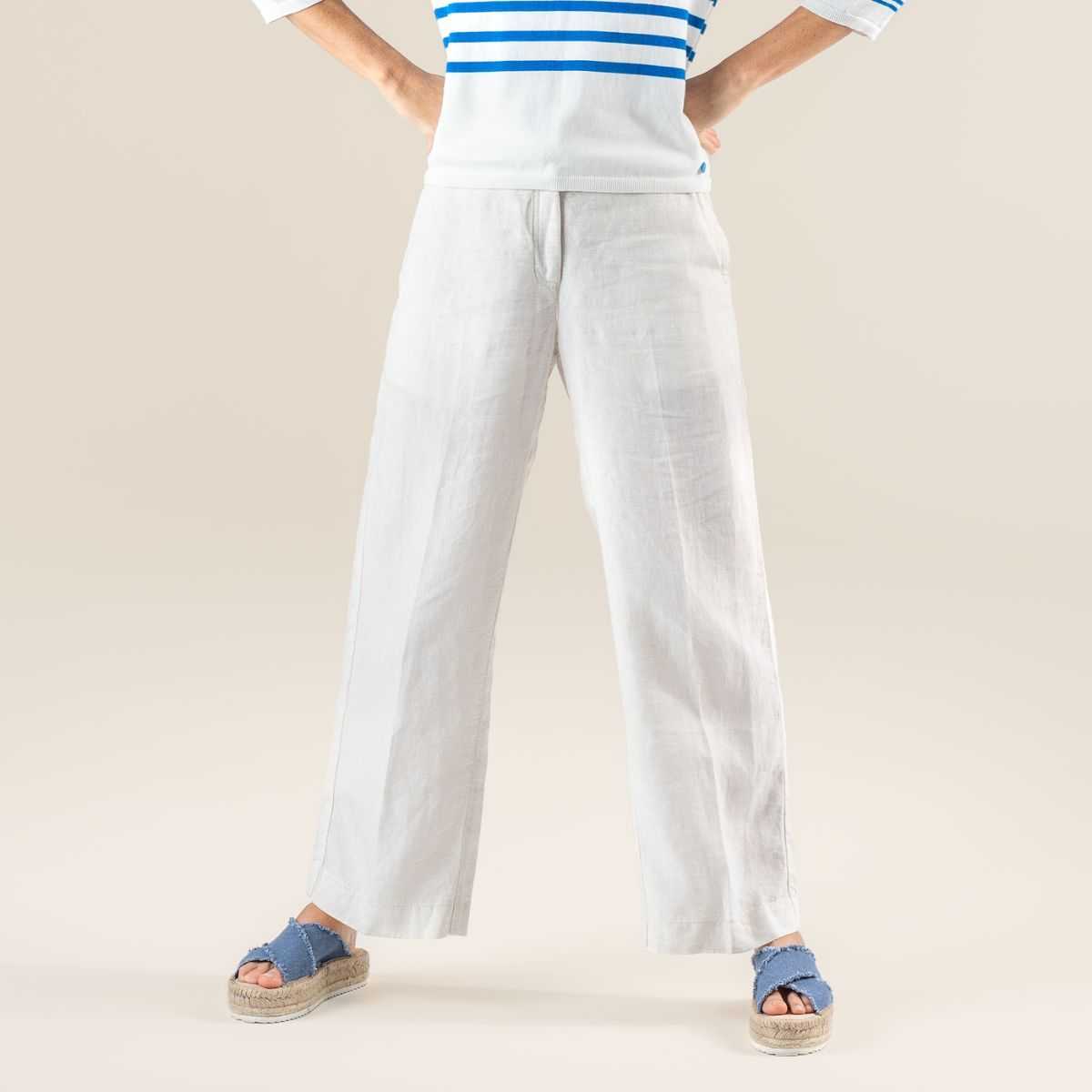 Pantalon en lin, OPHÉLIE blanc