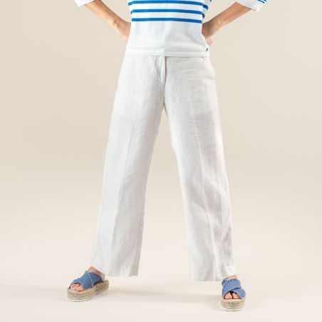 Pantalon en lin, OPHÉLIE blanc