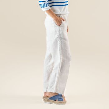 Pantalon en lin, blanc, OPHÉLIE