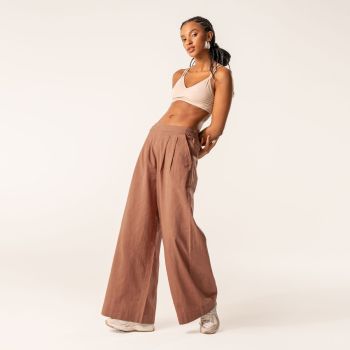 Pantalon en coton bio, DUYEN marron