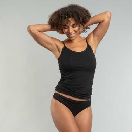 String "MADALENA", en coton bio, noir, GOTS