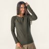 T-shirt pour femme à manches longues "SINIA" 100 % coton bio, forest, GOTS