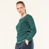 T-shirt manches longues "SUSANNA" 100 % coton bio, vert, GOTS et VEGAN, femme