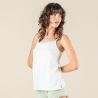 Haut de pyjama blanc "RUBINA" 100 % coton bio, GOTS et VEGAN