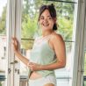 Haut de pyjama vert unie "RUBINA" 100 % coton bio, GOTS et VEGAN