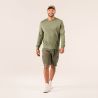 Sweat-shirt vert unie "RONNY" 100% coton bio, GOTS et VEGAN