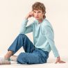 T-shirt manches longues pour homme "PINO" 100% coton bio, bleu clair, GOTS et VEGAN