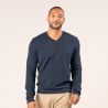 Pull pour homme "RENZO" 100% coton bio, bleu marine, GOTS et VEGAN