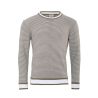 Pull " RAOUL" coton bio et lin bio, gris chiné, GOTS et VEGAN