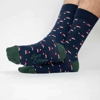Chaussettes bleu marine motif noël 2