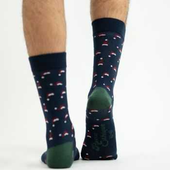Chaussettes bleu marine motif noël 5