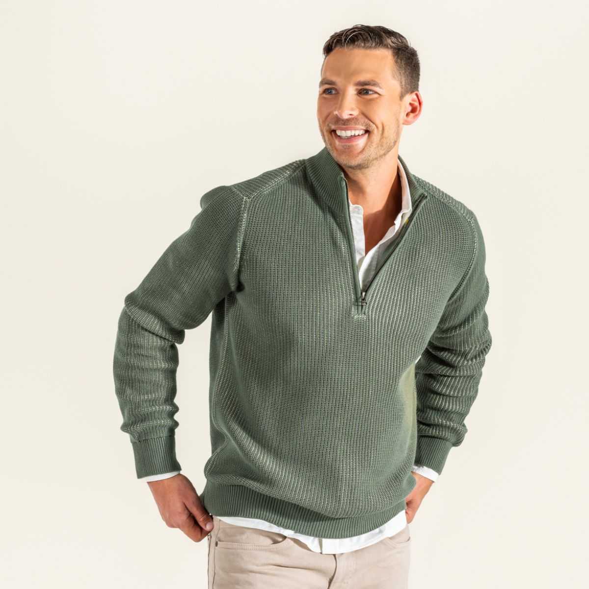 Pull à col camionneur "SAMY" en 100% de coton bio, GOTS et VEGAN  1