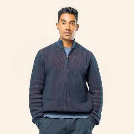 Pull à col camionneur "SAMY" en 100% de coton bio, GOTS et VEGAN 1