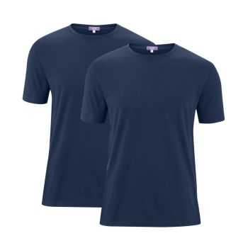 Lot de 2 t-shirts en coton bio, bleu marine, FABIAN 3